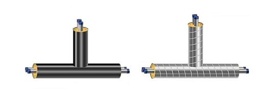 Двухтрубные тройники в изоляции